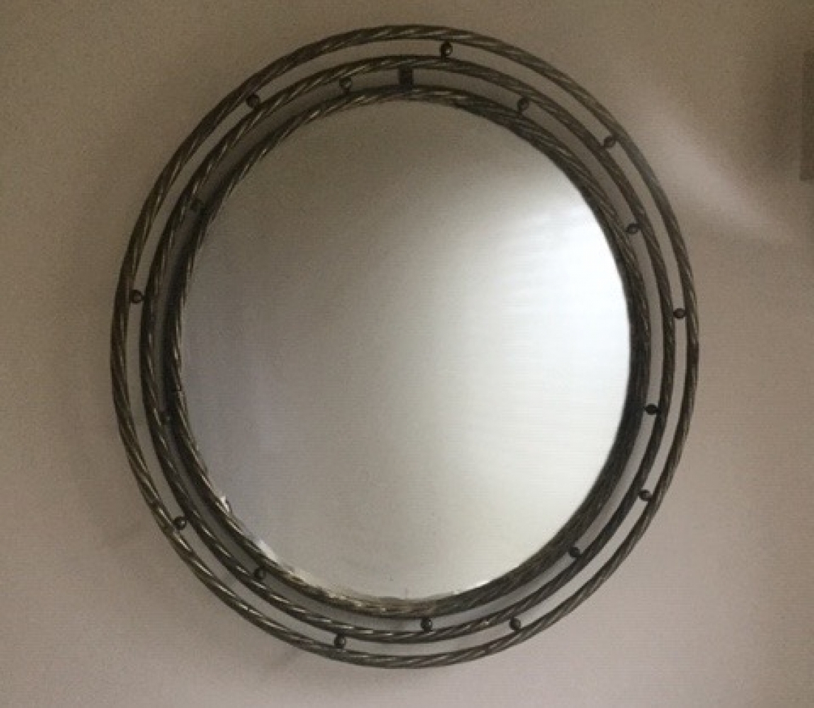 Verdigris Brass Circular Mirror